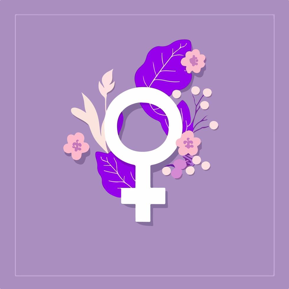 espelho do Vênus, folhas e flores símbolo do a feminino. vetor