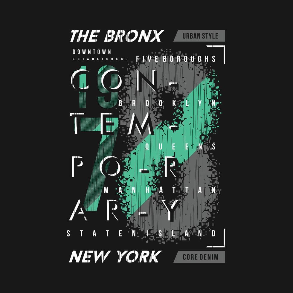 contemporâneo letras, a bronx texto quadro, Armação gráfico vetor impressão