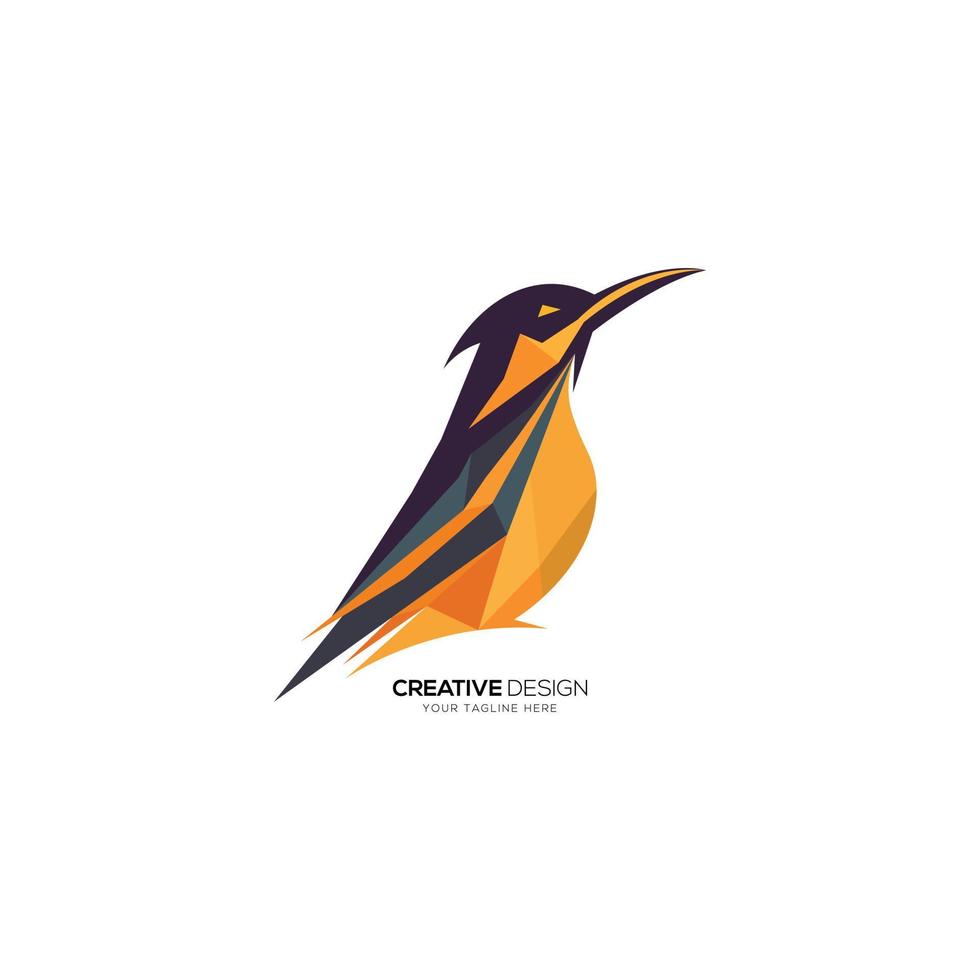 pássaro silhueta colorida abstrato moderno ilustração vetor logotipo