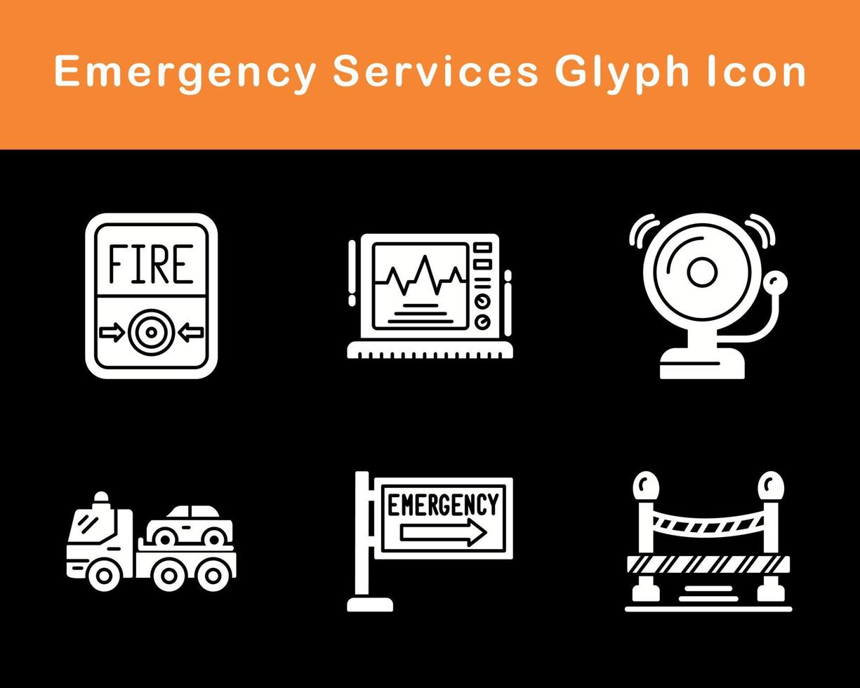 emergência Serviços vetor ícone conjunto