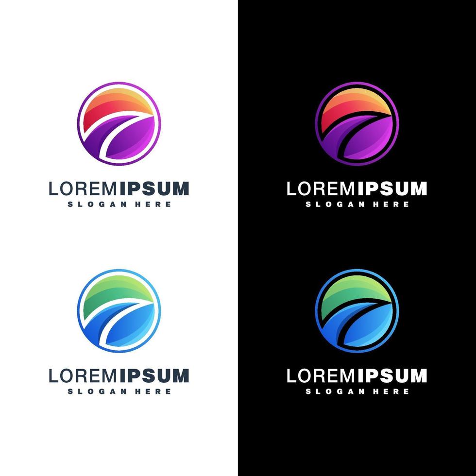 conjunto de design de logotipo colorido vetor