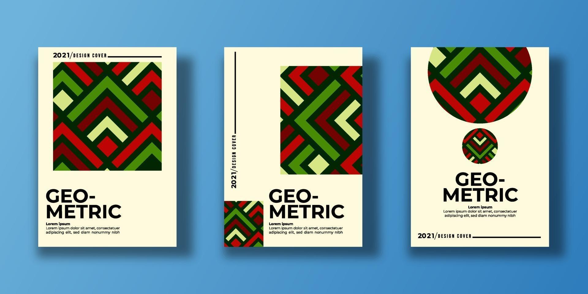 conjunto de capa geométrica. composições de formas abstratas. padrão geométrico. ilustração vetorial vetor