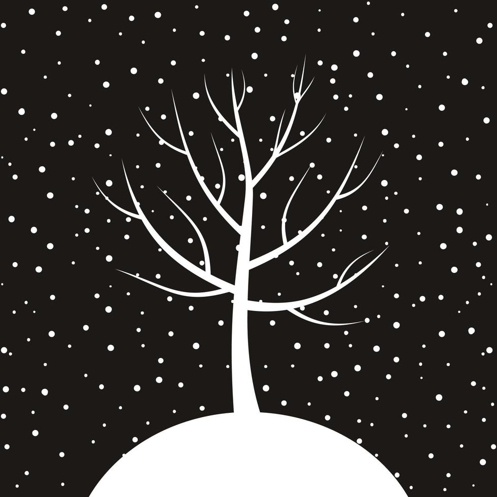branco árvore em uma Castanho fundo. uma vetor ilustração