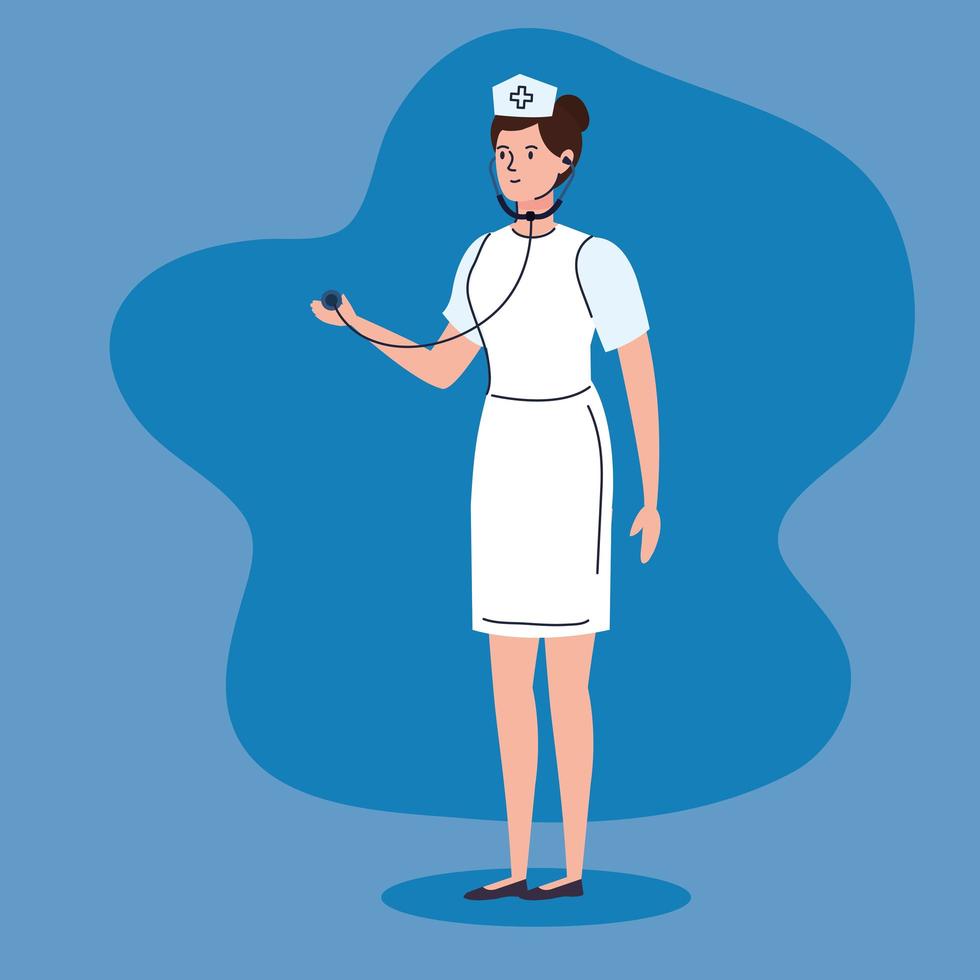 enfermeira com uniforme e estetoscópio vetor