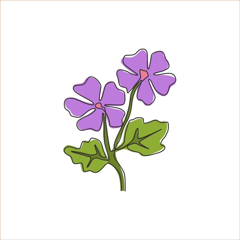 único desenho de linha de beleza fresca malva comum para impressão de pôster de arte de parede de decoração de casa. conceito de flor de malva sylvestris decorativo para impressão. ilustração em vetor desenho moderno linha contínua