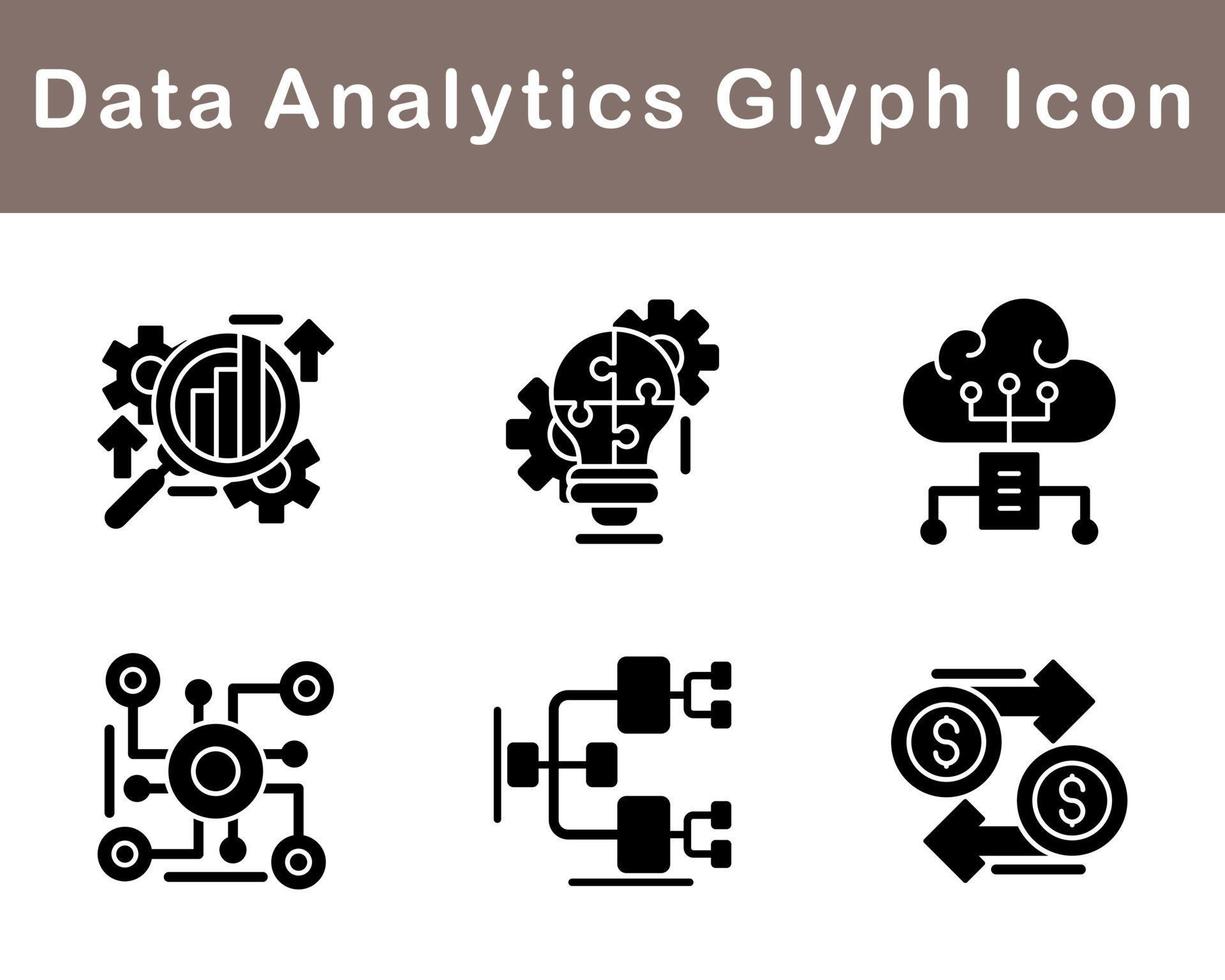 dados analytics vetor ícone conjunto