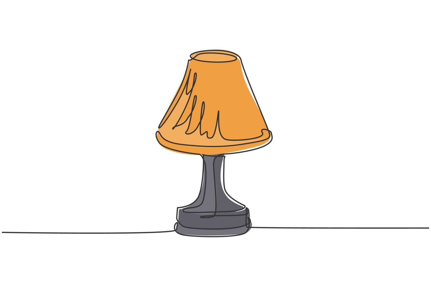 único desenho de linha contínua de candeeiro de mesa de elegância para interiores de design de móveis. conceito de eletrodomésticos lâmpada de mesa eletrônico. ilustração gráfica moderna de desenho de uma linha vetor