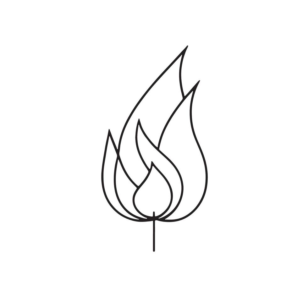 simples desenhado à mão fogueira esboço dentro plano Projeto vetor