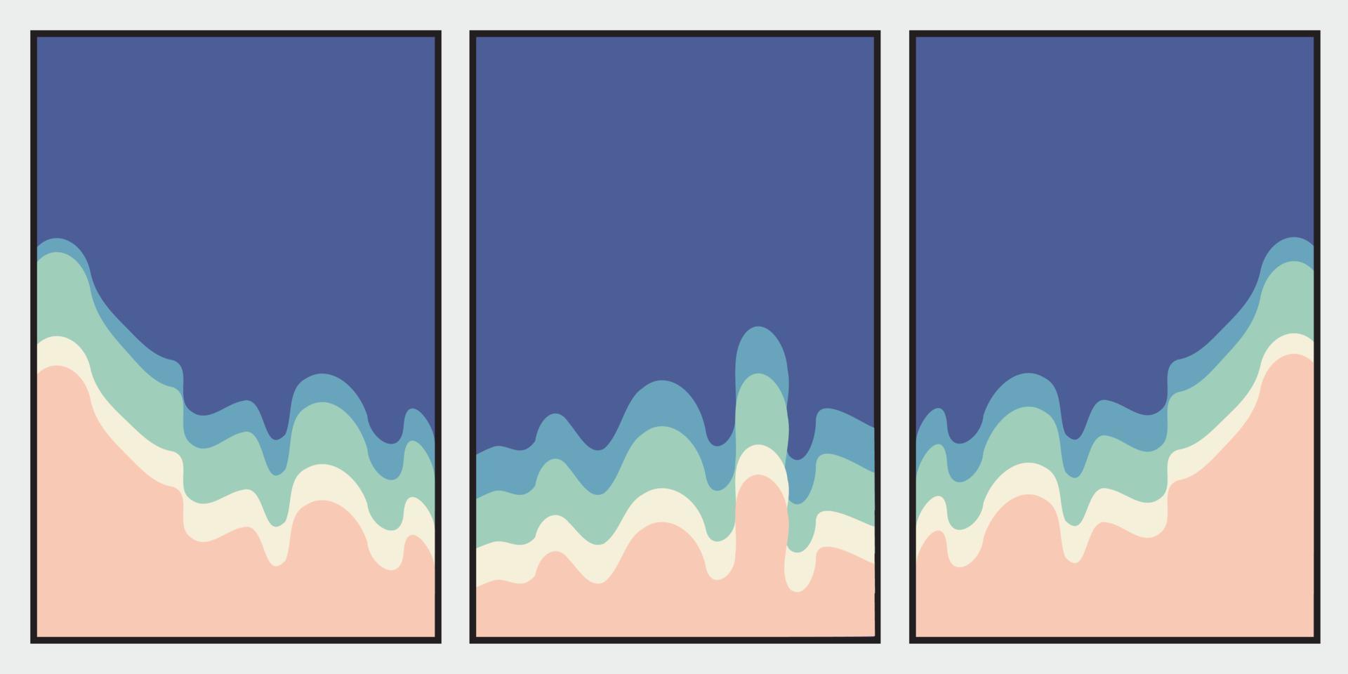 mão desenhado colorida ilustração do natural panorama Como boho arte estilo vetor