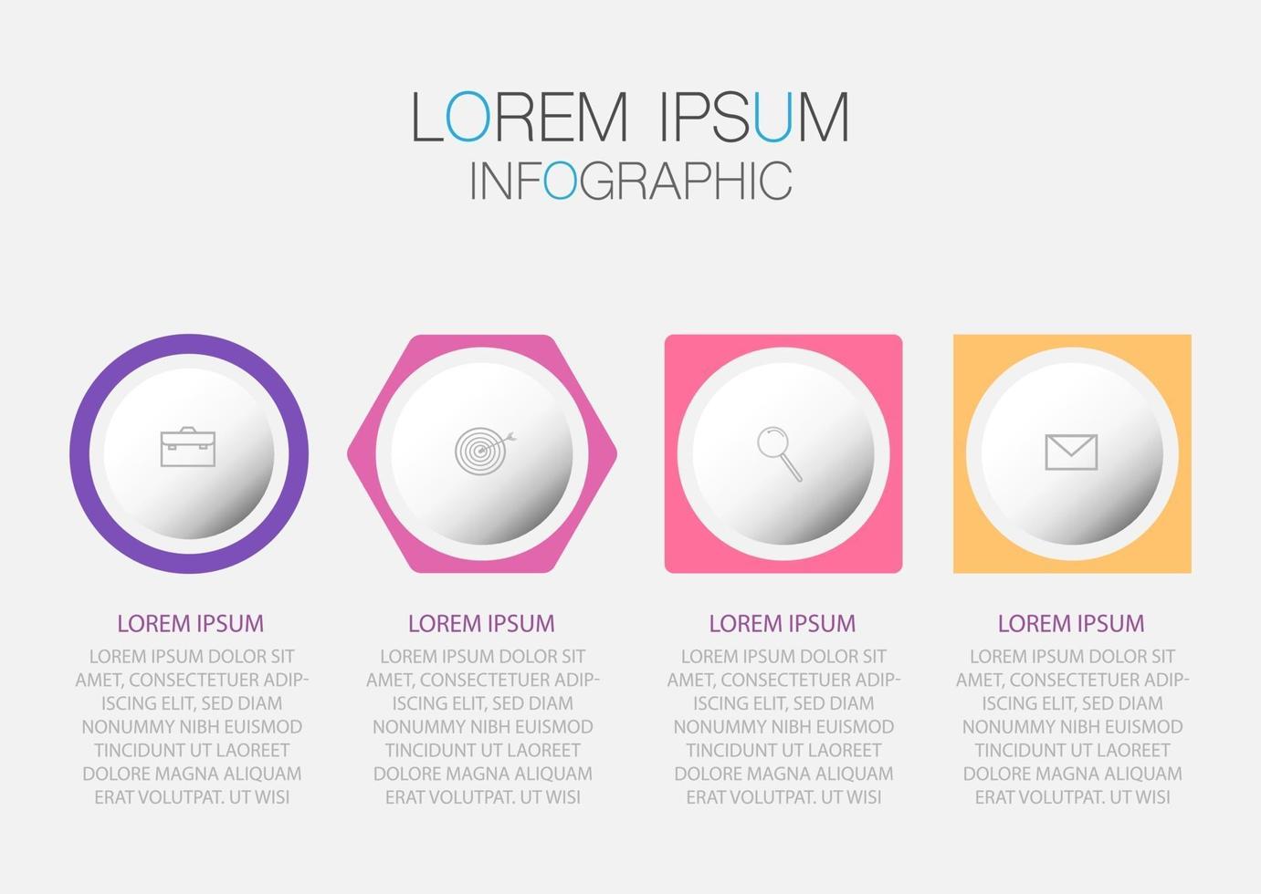 modelo de infográfico em quatro etapas, modelo para diagrama, gráfico, apresentação e gráfico. vetor