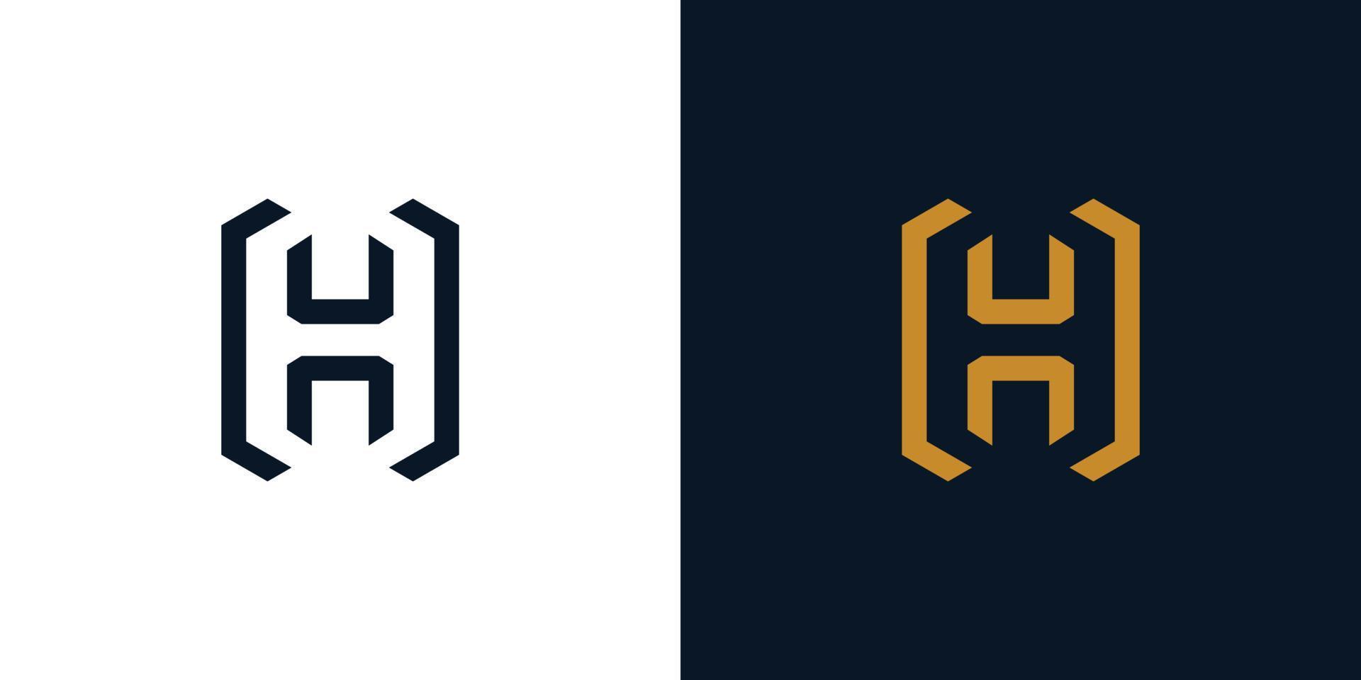 design de logotipo moderno e forte com as iniciais da letra h vetor