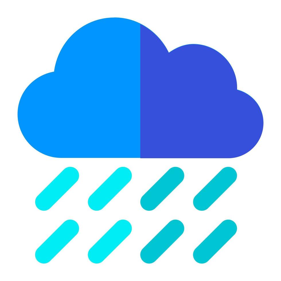 hcloud com pesado chuva dentro plano ícone. clima, tempestade, previsão, clima vetor