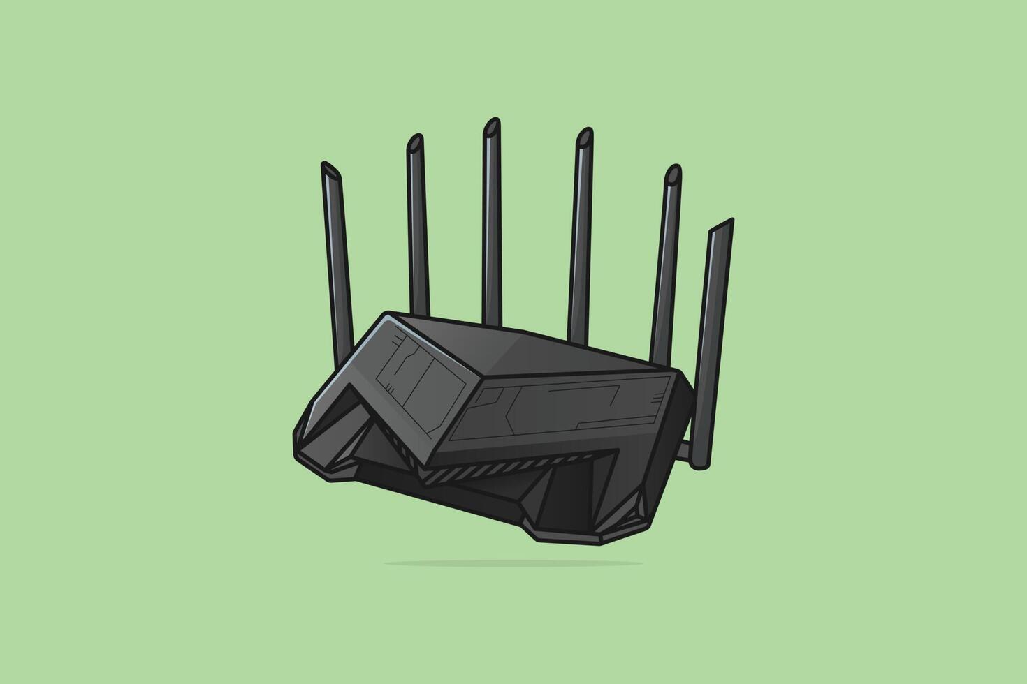 modem Internet roteador tecnologia dispositivo vetor ilustração. tecnologia objeto ícone conceito. sem fio rede roteador dispositivo vetor Projeto com sombra em Rosa fundo.