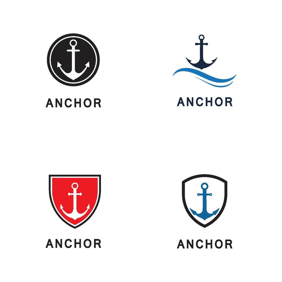 logotipo da âncora e vetor do ícone do símbolo