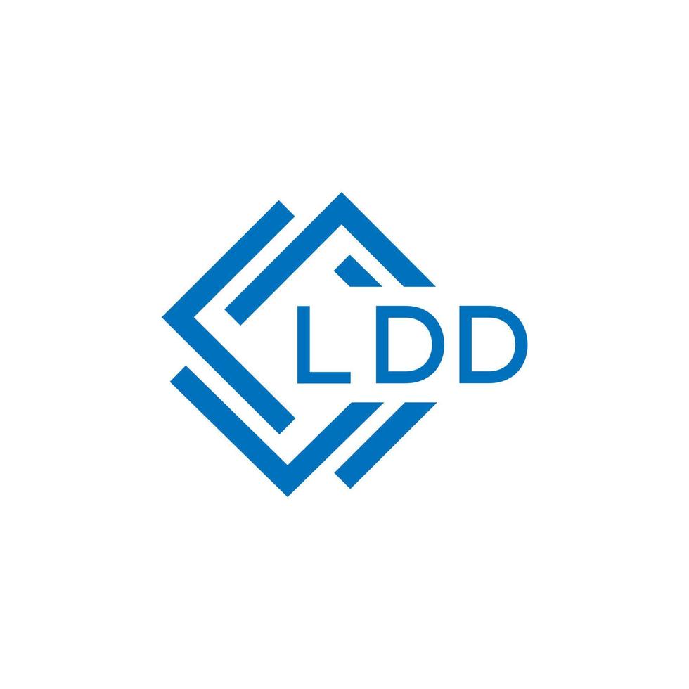 ldd carta logotipo Projeto em branco fundo. ldd criativo círculo carta logotipo conceito. ldd carta Projeto. vetor