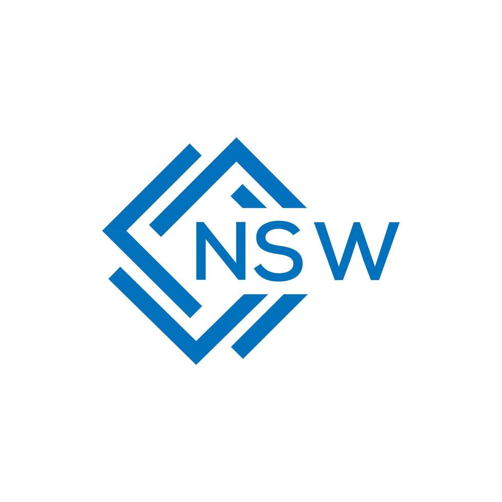 nsw carta design.nsw carta logotipo Projeto em branco fundo. nsw criativo círculo carta logotipo conceito. nsw carta Projeto. vetor