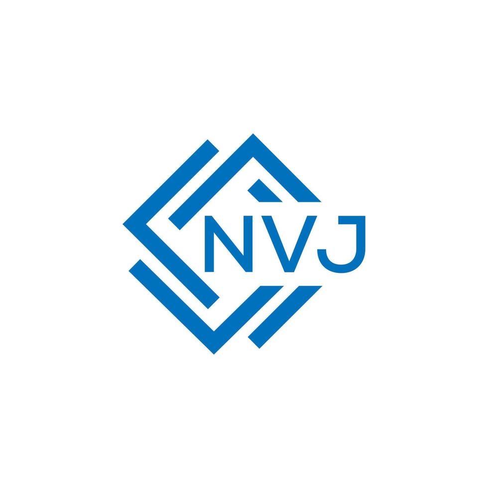 nvj carta logotipo Projeto em branco fundo. nvj criativo círculo carta logotipo conceito. nvj carta Projeto. vetor