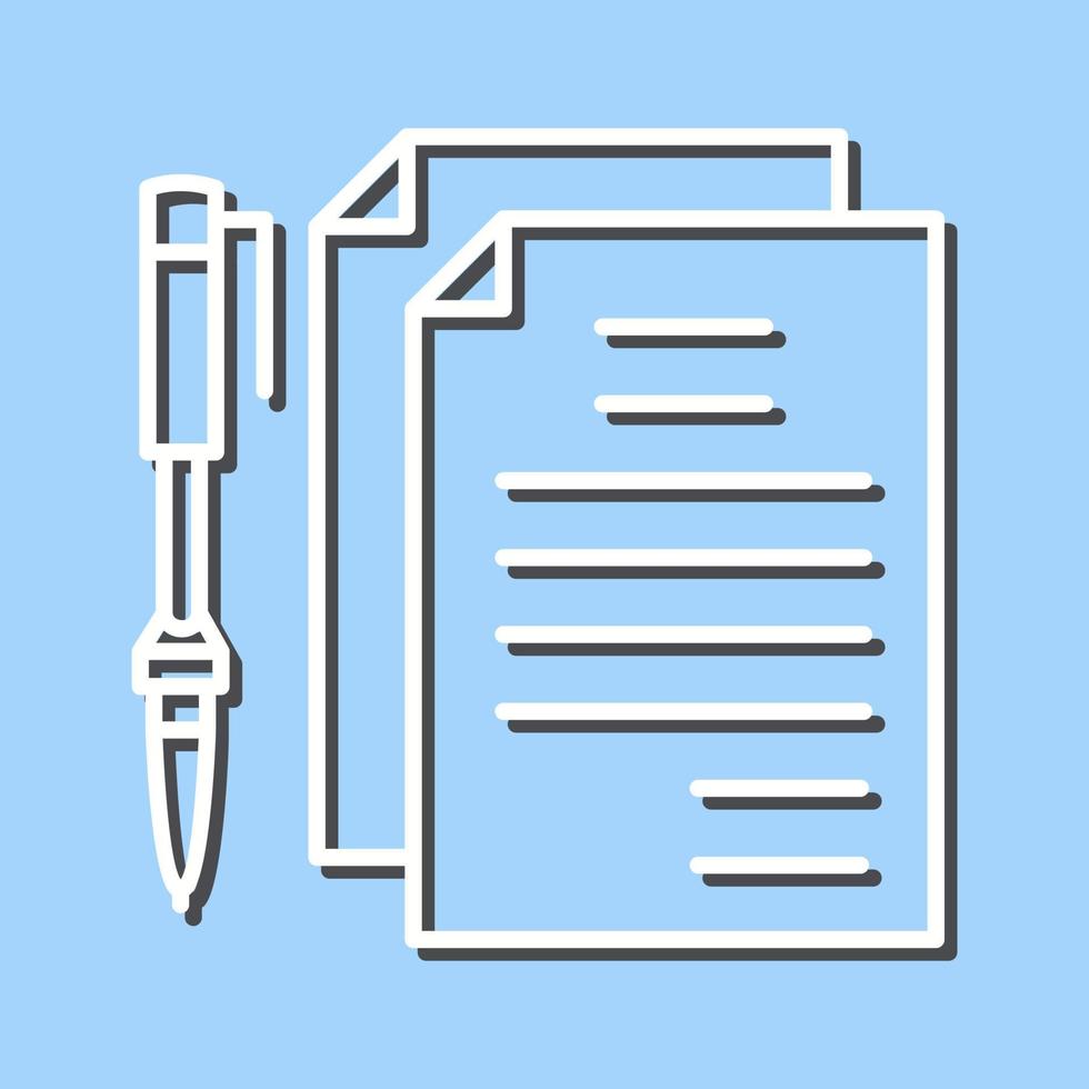 documentos exclusivos e ícone vetorial de caneta vetor