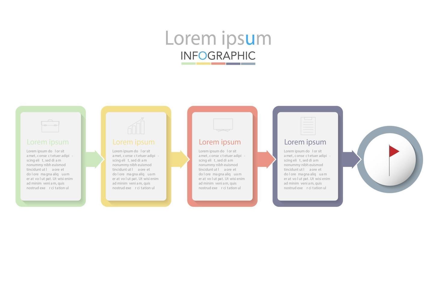 modelo de infográfico de círculo de cronograma mínimo cinco opções ou etapas vetor