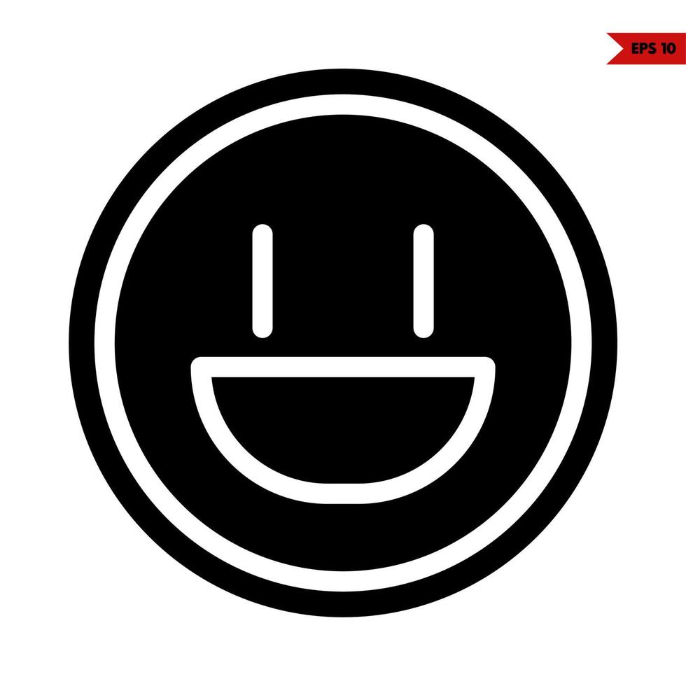 sorrir emoticon glifo ícone vetor
