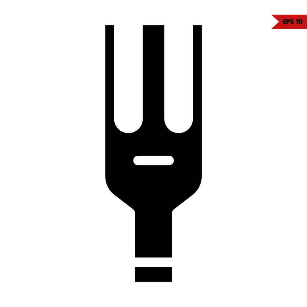 ícone de glifo de garfo vetor