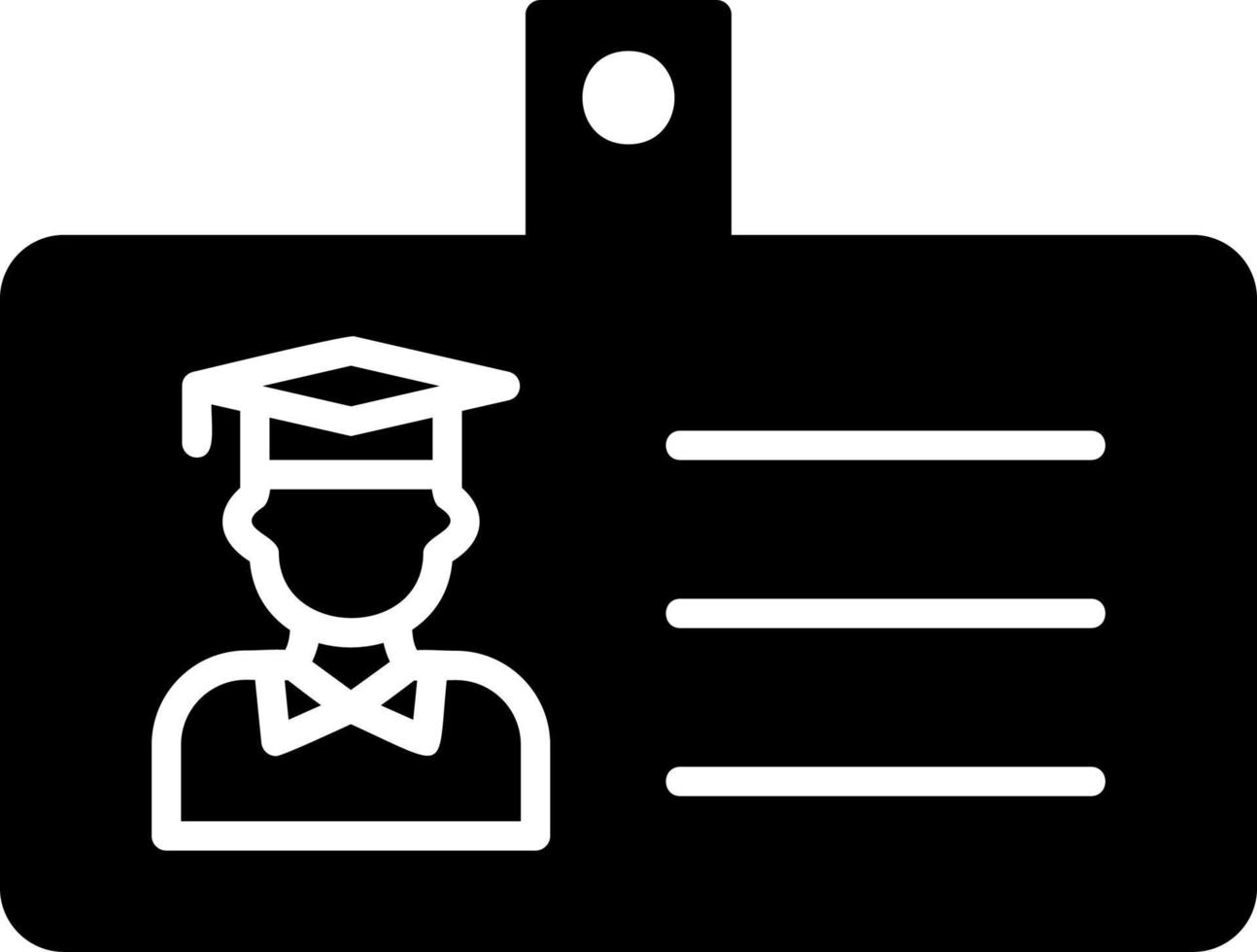 ícone de vetor de cartão de identificação de estudante
