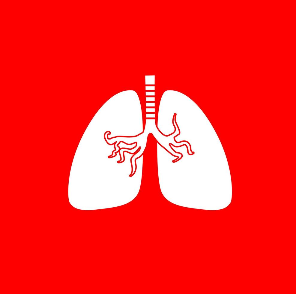 vermelho pulmões vetor ícone. pulmões símbolo.