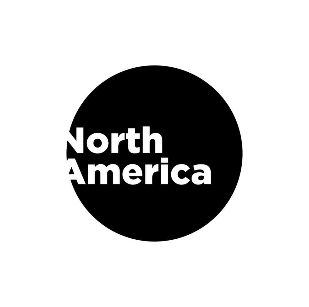 norte América continente nome tipografia. norte América ícone. vetor