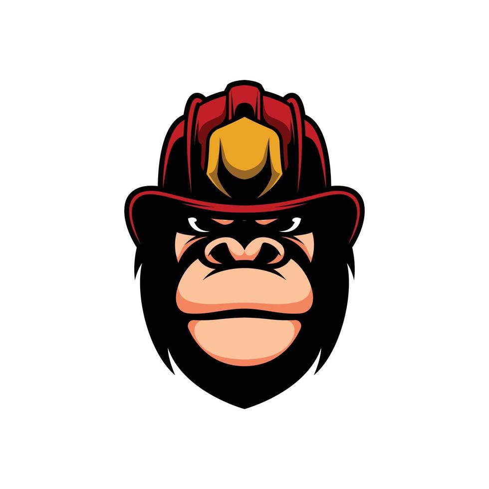 gorila bombeiro mascote Projeto vetor