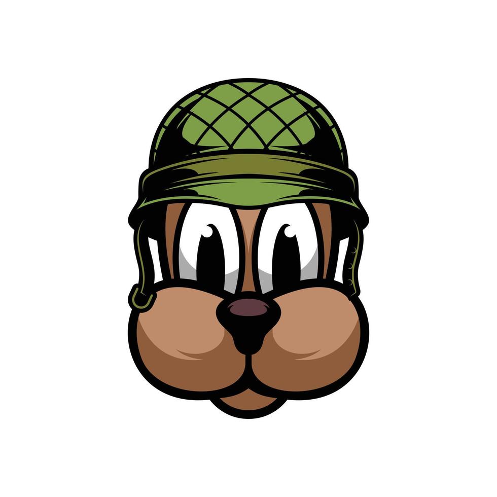 cachorro soldado mascote Projeto vetor
