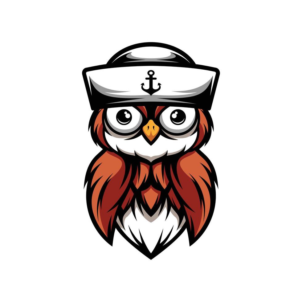 coruja marinheiro mascote Projeto vetor