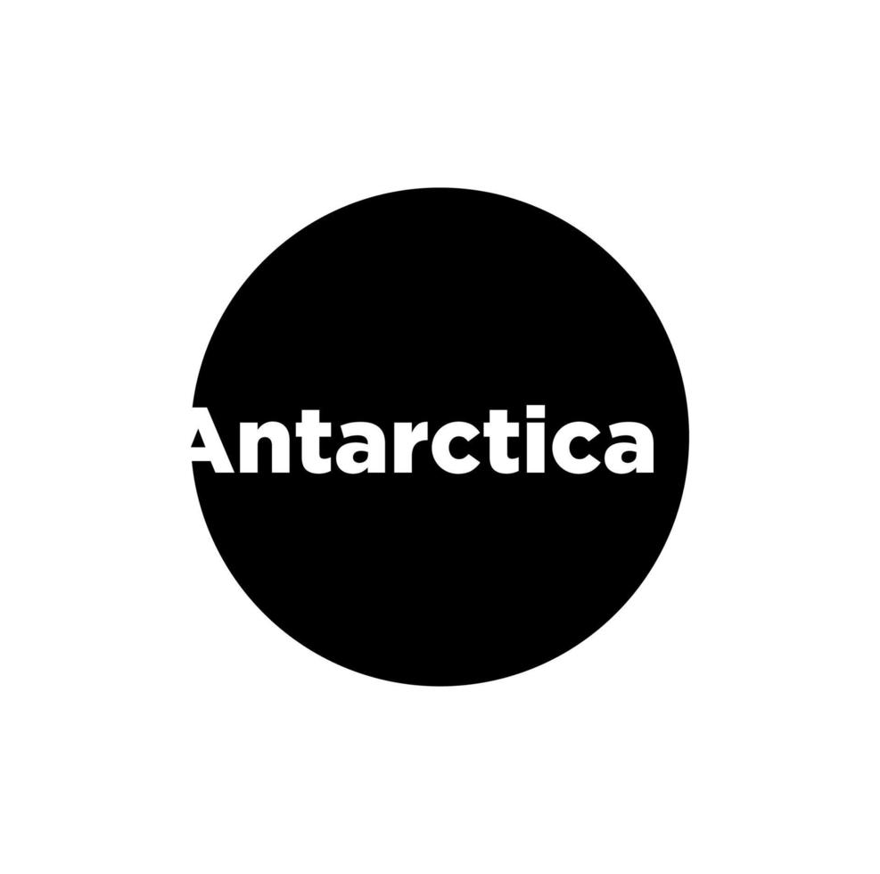 Antártica continente nome tipografia. Antártica ícone. vetor