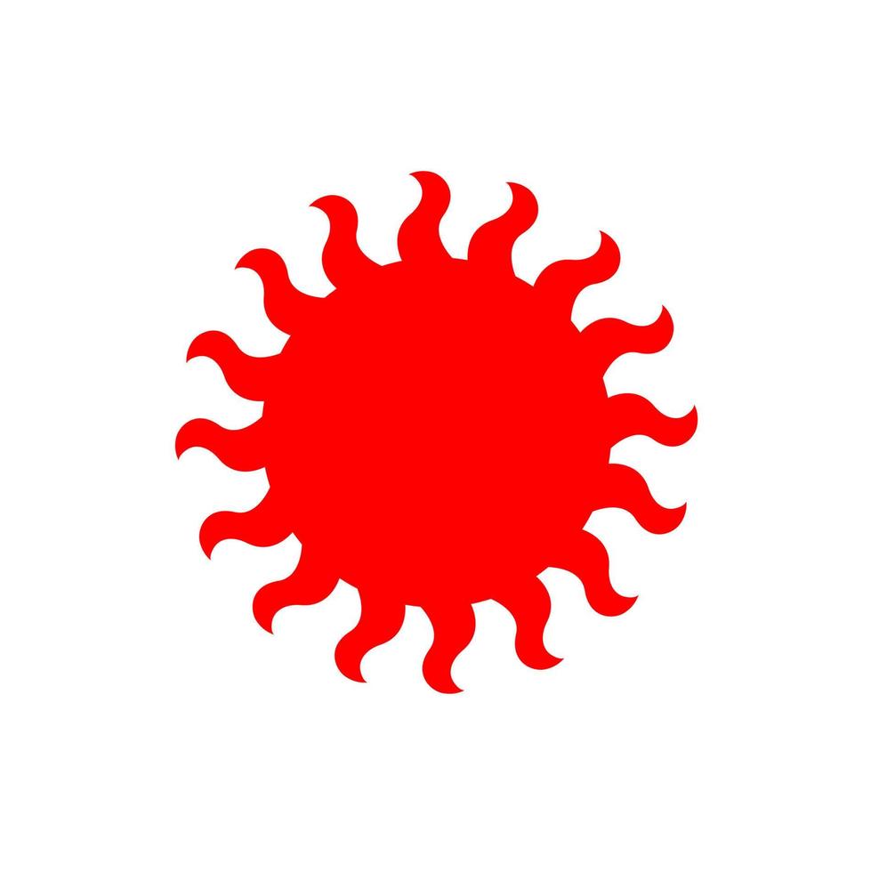 vermelho Sol vetor ícone em branco fundo.