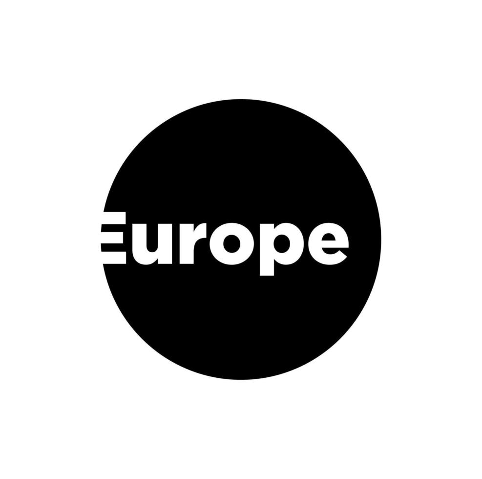 Europa continente nome tipografia. Europa ícone. vetor