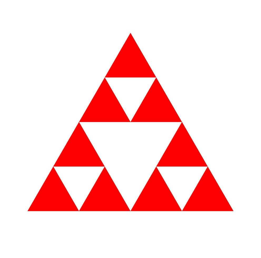 9 vermelho triângulos alinhar com gostar lar. vetor