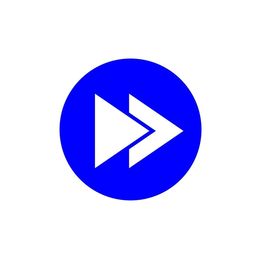vídeo música interface frente ícone. frente símbolo em azul cor. vetor