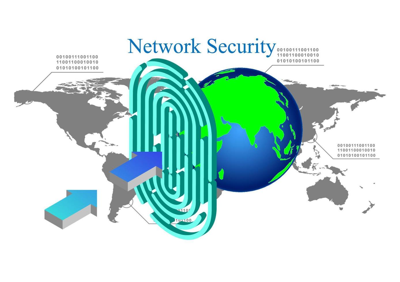 gráficos imagem dados segurança Acesso conceito com mundo mapa e azul globo vetor ilustração