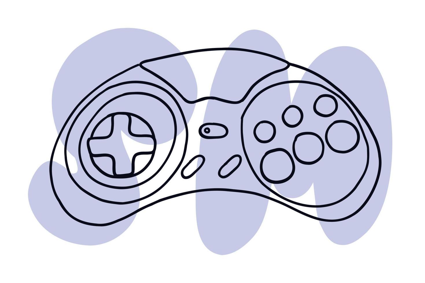 jogos retro controlador. vetor ilustração dentro desenhado à mão desenho animado plano estilo isolado em branco fundo.