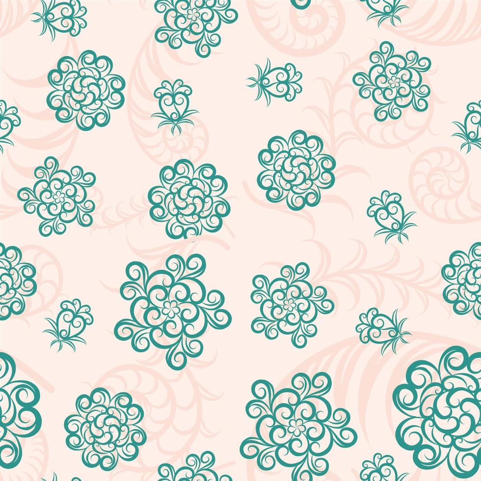 verde desatado padronizar. vintage floral fundo. folhas e ervas. botânico ilustração. vetor