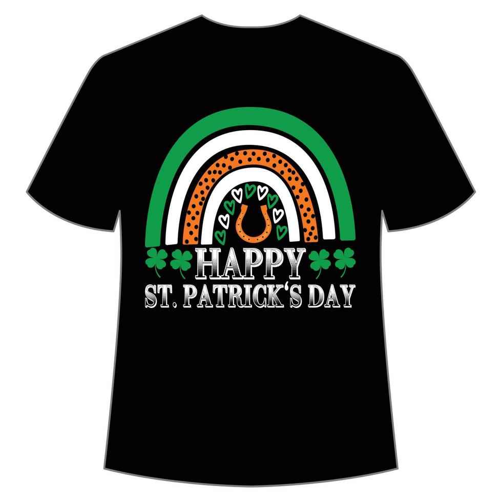 feliz st. patrick's dia camisa impressão modelo, por sorte encantos, irlandês, todos tem uma pequeno sorte tipografia Projeto vetor