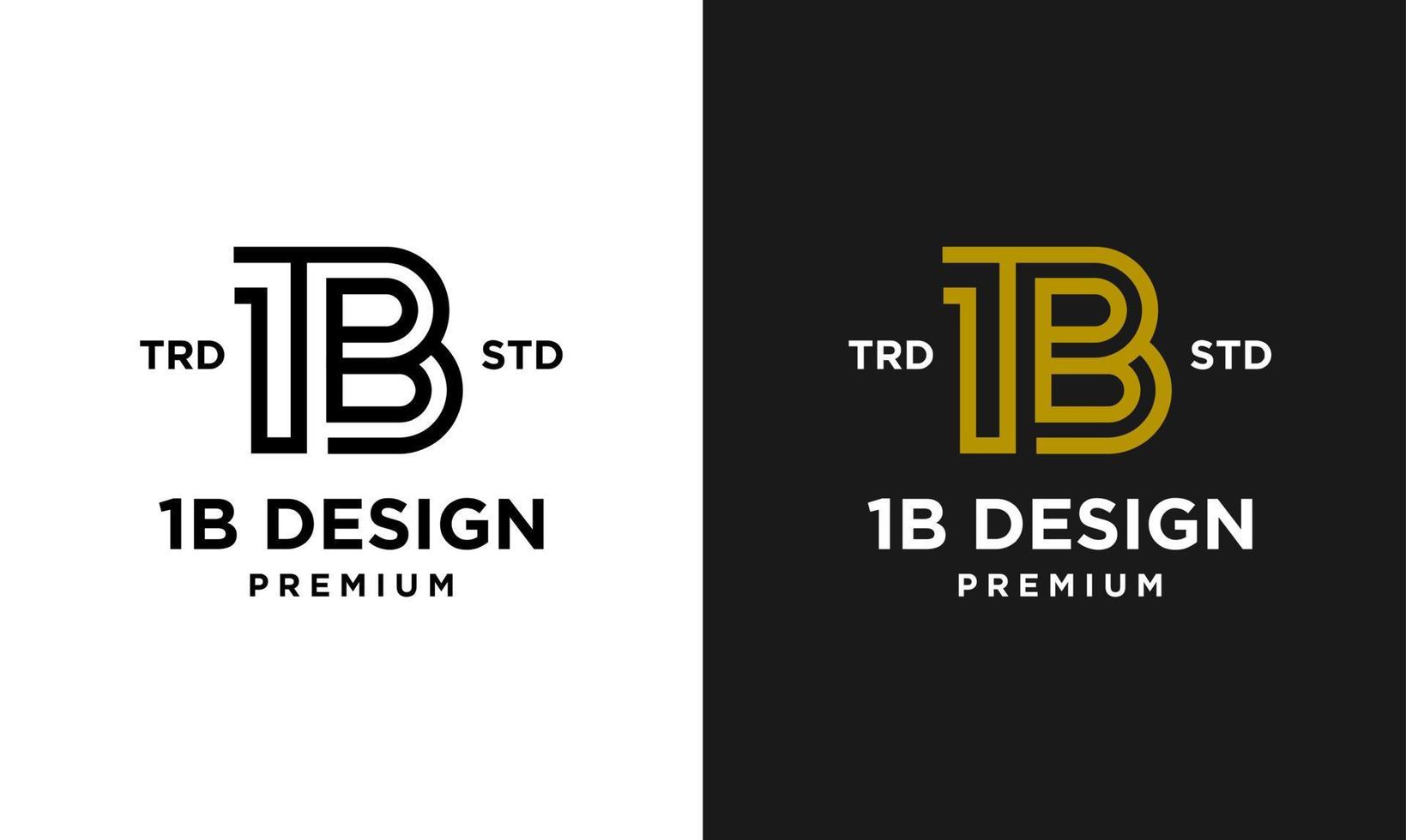 1b ib 13 Projeto ícone carta inicial logotipo vetor