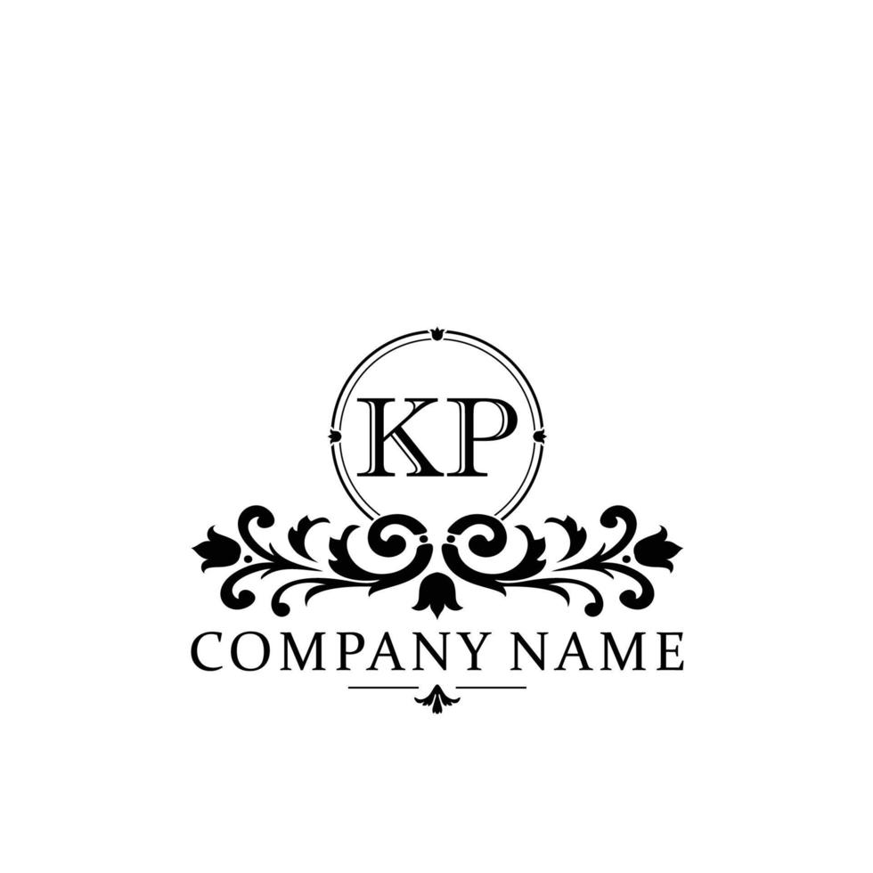 carta kp floral logotipo Projeto. logotipo para mulheres beleza salão massagem Cosmético ou spa marca vetor