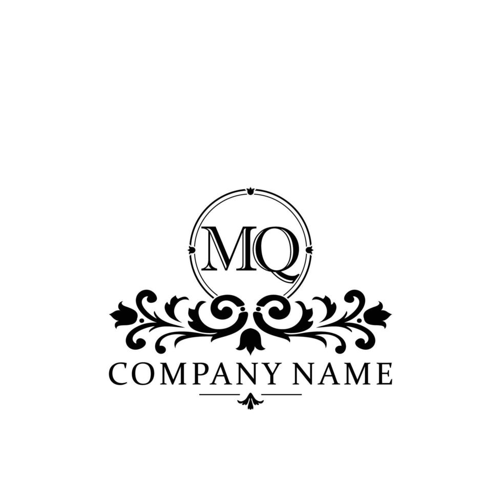 carta mq floral logotipo Projeto. logotipo para mulheres beleza salão massagem Cosmético ou spa marca vetor