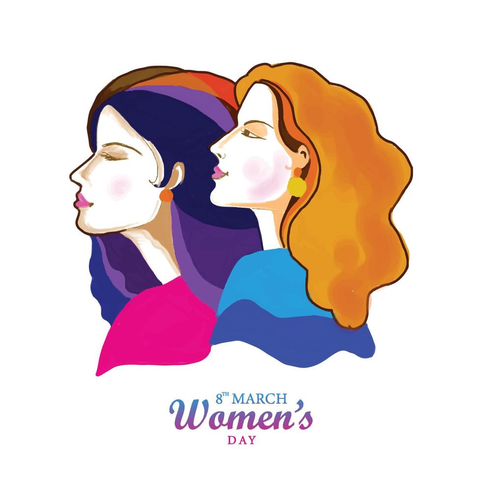 cartão de celebração para 8 de março feliz dia das mulheres fundo vetor