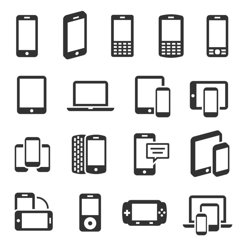 responsivo dispositivos ícone conjunto vetor