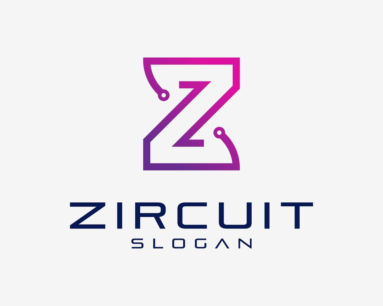 carta z iniciais o circuito tecnologia digital eletrônico Engenharia conexão vetor logotipo Projeto