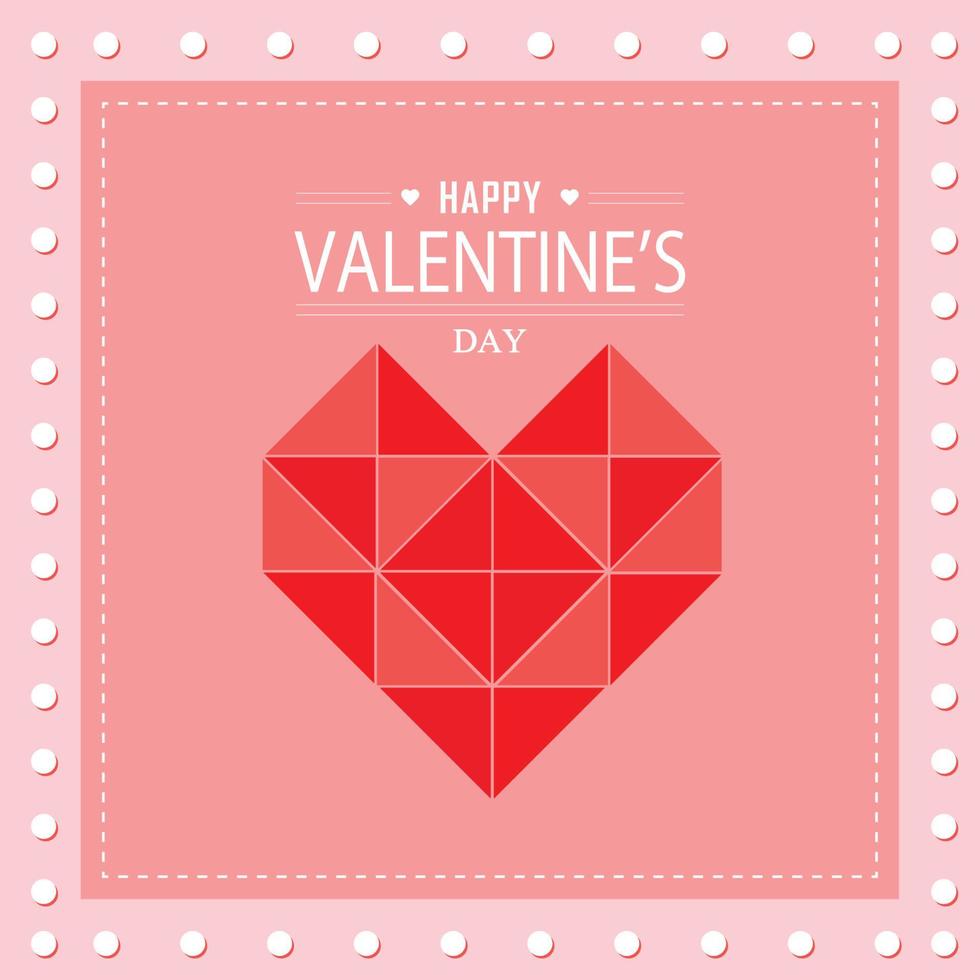feliz dia dos namorados dia cartão. geométrico estilizado coração com triângulos. vetor