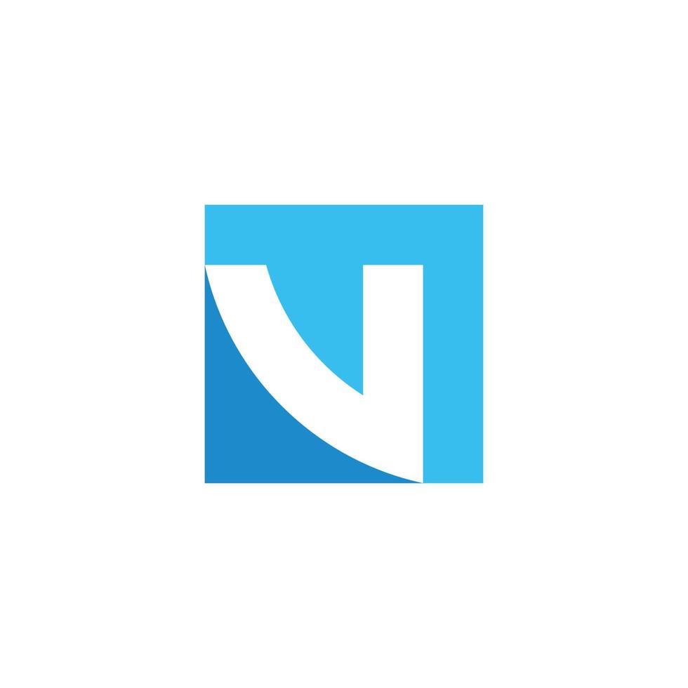 carta v quadrado azul negativo espaço logotipo vetor
