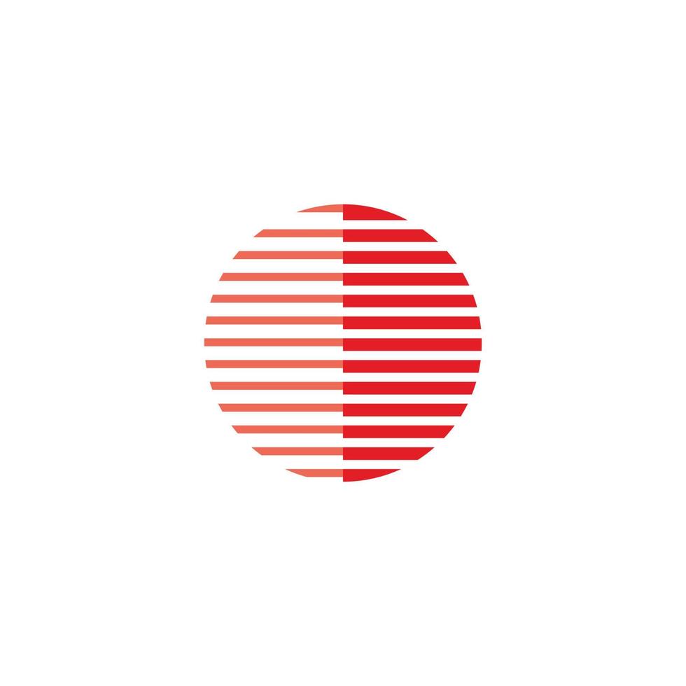 círculo geométrico vermelho Sol Japão sombra logotipo vetor