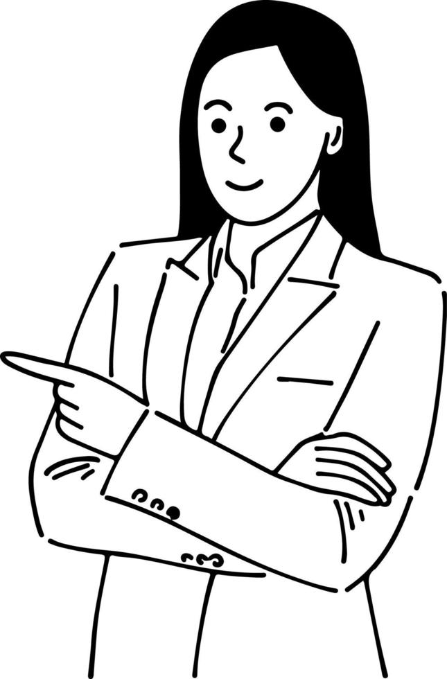 ilustração do uma o negócio mulher apontando vetor